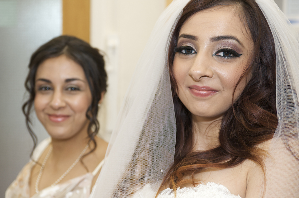 The bride and bridesmaid at the wedding of Adnan and Jasmina by cambridge based photographer Richard Bowring