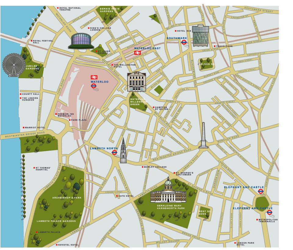 Illustrated map of Waterloo - Richard Bowring Photography Illustration