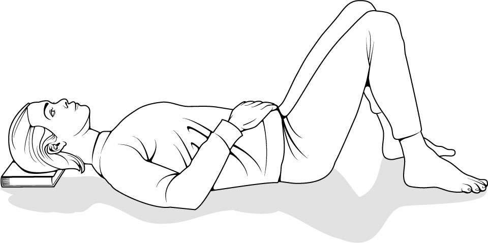 Supine lower back pain relief position