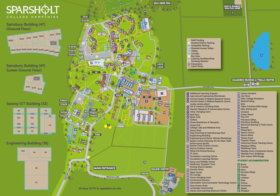 New illustrated map of Sparsholt College