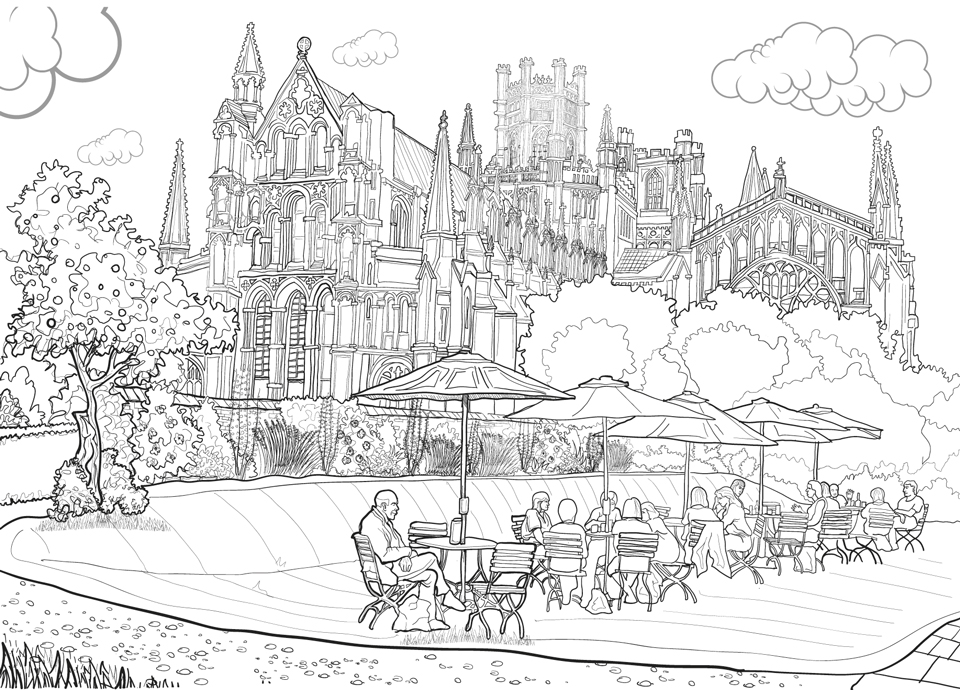 Illustration of Ely Cathedral for Kings School Ely