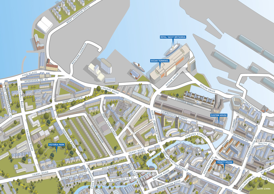 Illustrated map of Leith