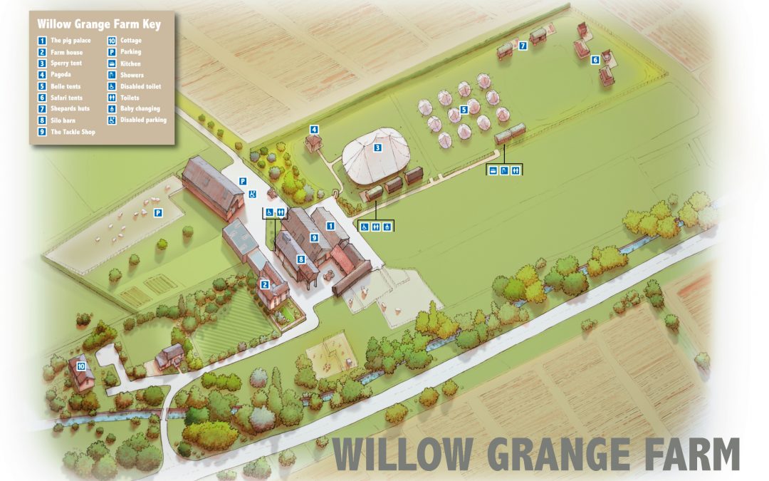Illustrated map of Willow Grange Farm