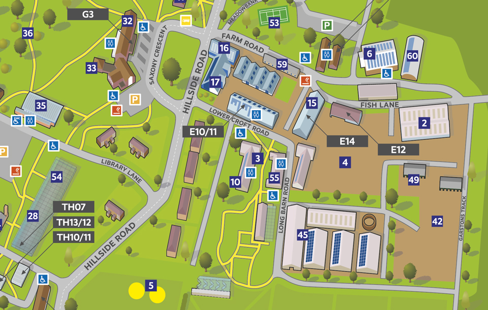 Digitally illustrated map of Sparsholt College